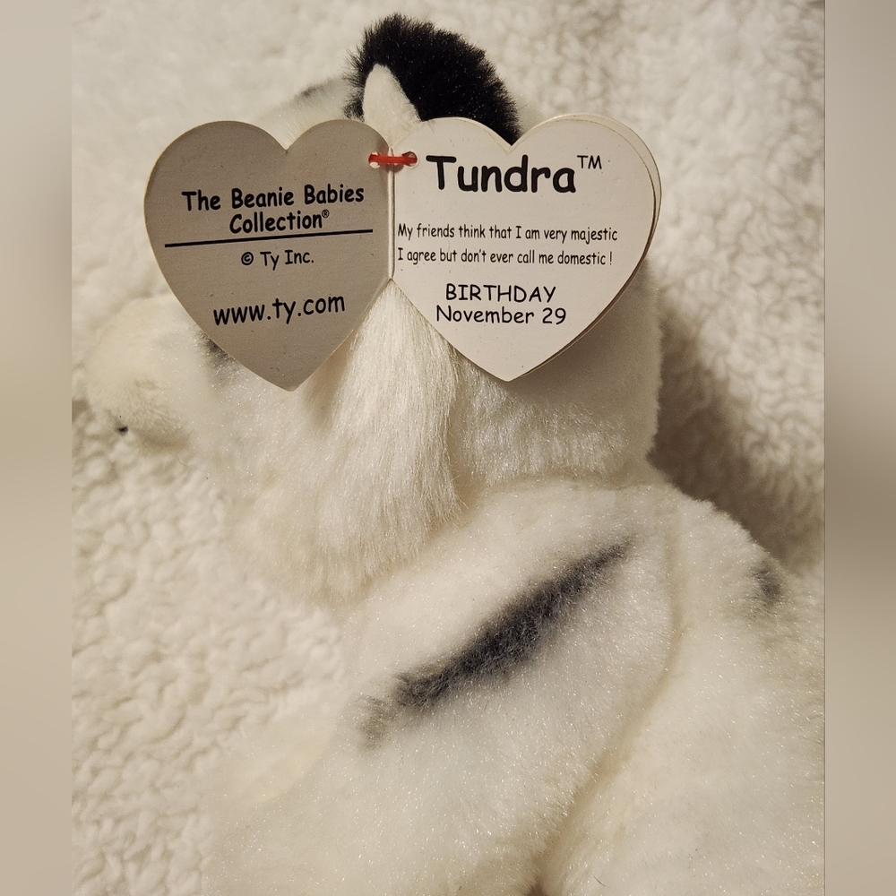 Ty Beanie Babies Collection Tundra the White Tiger Bday November 29 - Picture 4 of 4